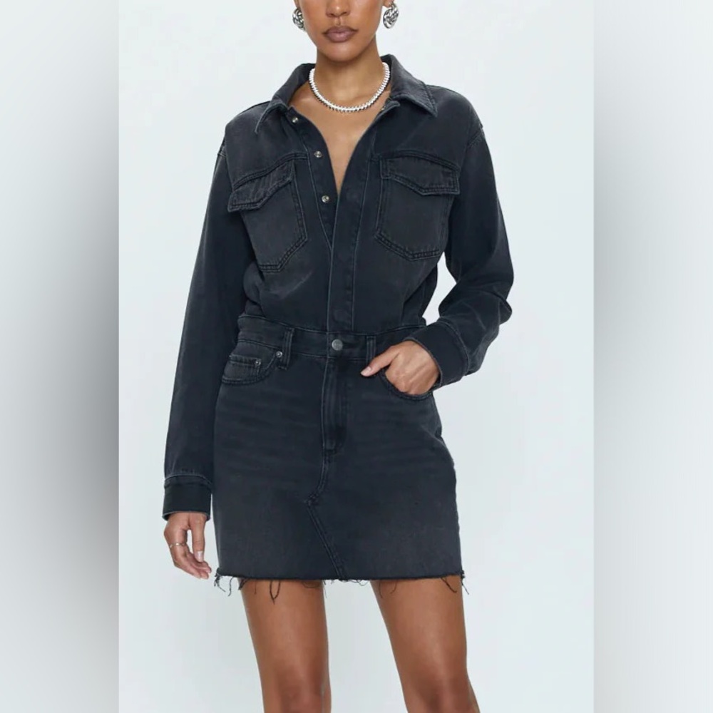 pistola Black Denim Mini Dress